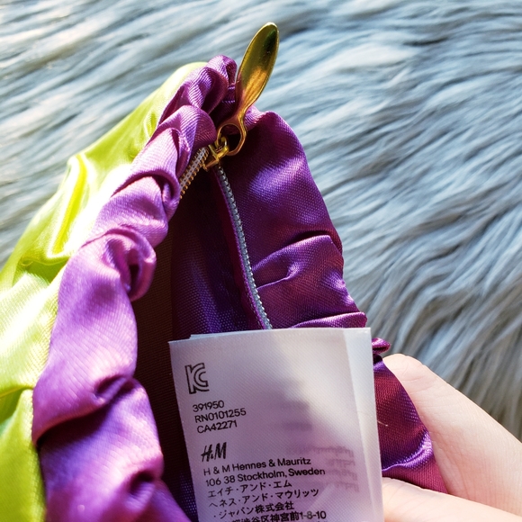 NWOT H&M Purple Green Small Pouch - Picture 4 of 8
